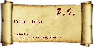 Prinz Irma névjegykártya