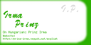 irma prinz business card